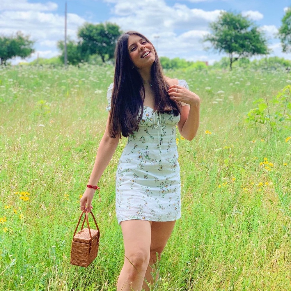 Floral white dress